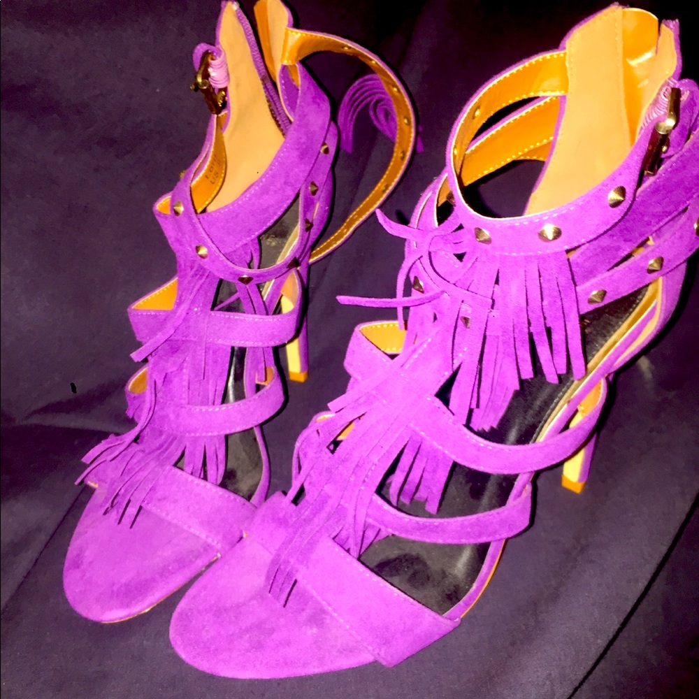 Beautiful Purple strappy heels.